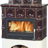 Печь ABX Karelie (белый цоколь) с теплообменником коричневая